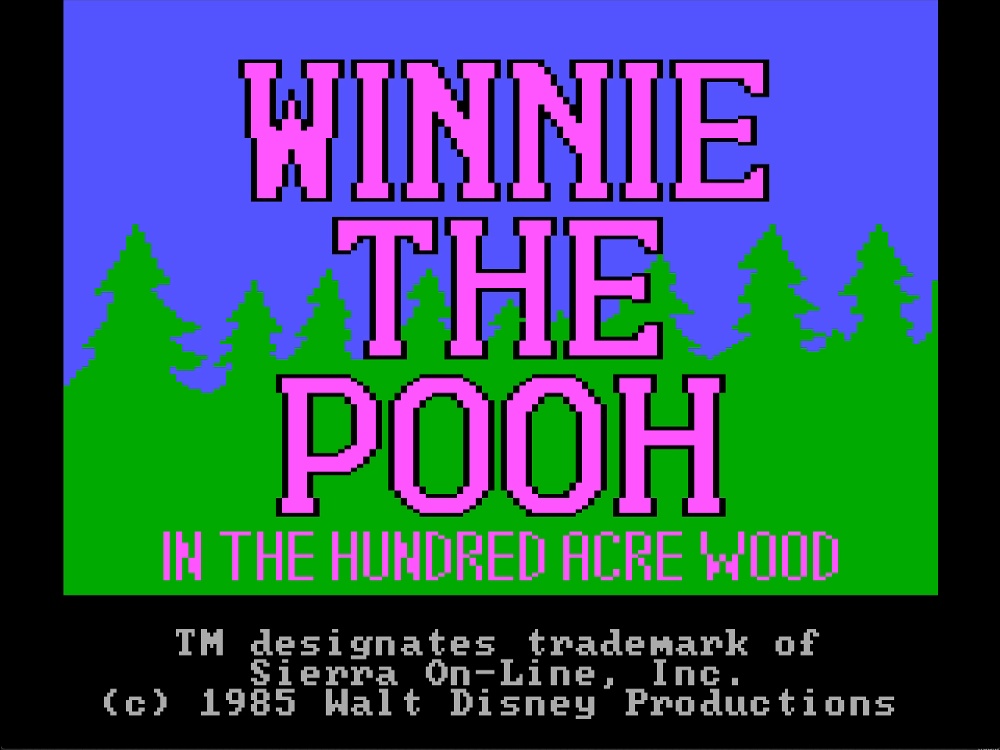 Title Screen of Winnie the Pooh in the Hundred Acre Wood for DOS